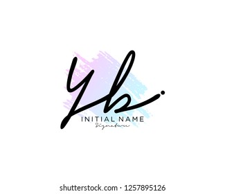 Y B Signature initial logo template vector - Vector 
