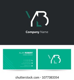 Y & B stroke letter design with business card template