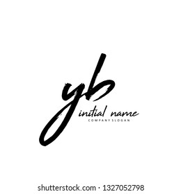 Y B YB Initial brush logo template vector