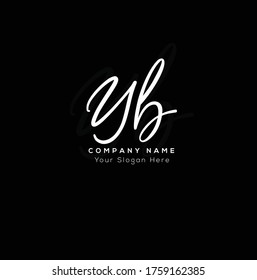  Y B YB Initial letter handwriting and signature logo.	