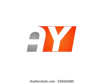 A Y in beautiful style as a vector, logo, symbol, letters in Orange Color.