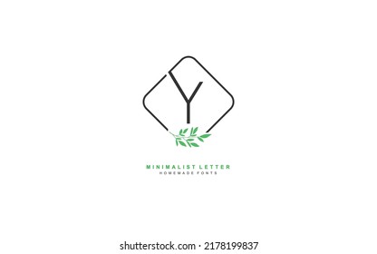 Y beauty floral logo design inspiration. Vector letter wedding template design for brand.