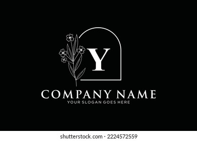 Y Beauty vector initial logo, handwriting logo of initial signature, wedding, fashion, jewerly, boutique, floral and botanical with creative template for any company or business.
