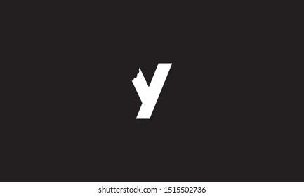 Y bite letter logo. Unique attractive creative modern initial Y logo with bites shape design