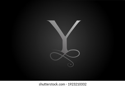 Y elegante en blanco y negro monograma ornamento símbolo de letra del icono para el lujo. Diseño de bronce empresarial para productos empresariales