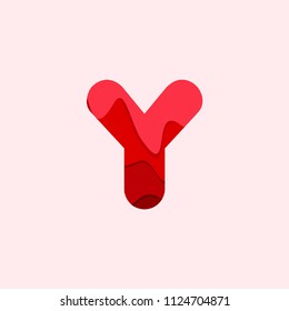 Y Blood Font Vector Template Design Illustration