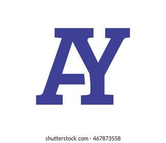 A and Y blue initial font typography typeface typeset logotype alphabet image vector icon