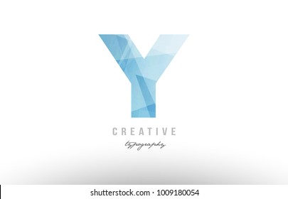 y blue polygonal alphabet letter logo icon design suitable as an symbol for a company or business