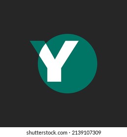 Y bold letter mark logo vector illustration. White and green Concept design.