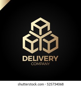 Y box logo. Delivery, Logistic or Transportation and industry icon. Flat Three box logotype