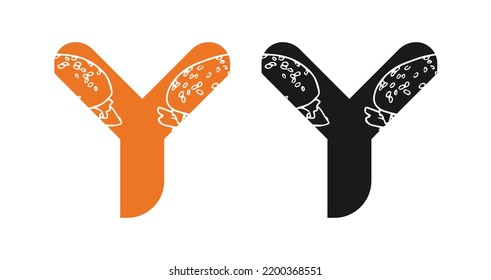 Y Burger Logo Vector Icon Symbol Template. Burger Logo Vector. Food Logo