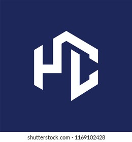 Y C Initial letter hexagonal logo vector