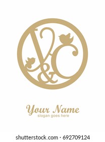 Y C initial wedding decorative logo template

