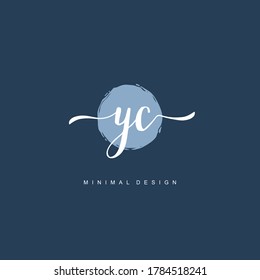 Y C YC Initial Handschrift oder handgeschriebenes Logo für Identität. Logo mit Unterschrift und handgezeichnet.