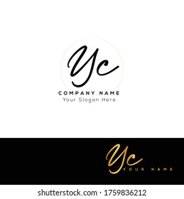  Y C YC Initial letter handwriting and signature logo.	