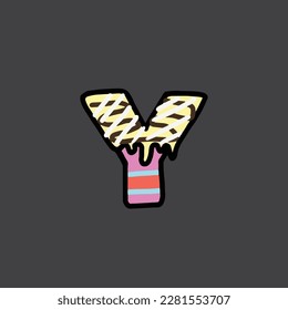 y del alfabeto vector de la torta y número