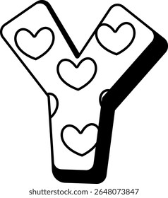 Y capital letter childish design