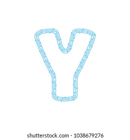 Y Circuit Letter Logo Icon Design