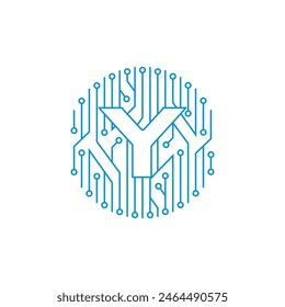 Y und Schaltkreis-Logo 003