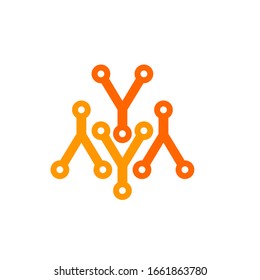 Símbolo moderno del logotipo del circuito Y