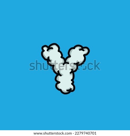 y from cloud vector sky smoke alphabet and number