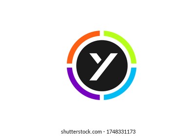 Y colored alphabet letter logo icon design for business and company