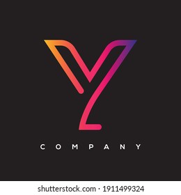 Y colorful letter logo design