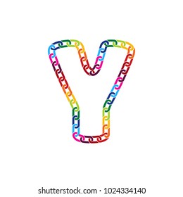 Y Colorful Link Letter Logo Icon Design