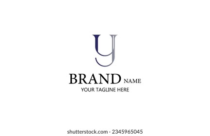 y creative brand minimal blue gray gradient color company logo design 