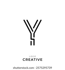 Y Creative Latter Logo Design. By Custom Branding Logo. Creative Logo Design. Logo Template. Vector illustration. Modern Design. Monogram Design