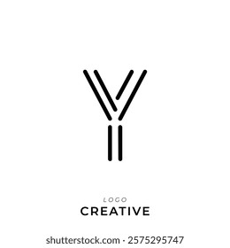 Y Creative Latter Logo Design. By Custom Branding Logo. Creative Logo Design. Logo Template. Vector illustration. Modern Design. Monogram Design