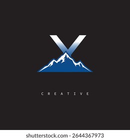 Y Creative Mountain Logo Bold Gradient Letter mark Branding Design for Business Outdoor Brands