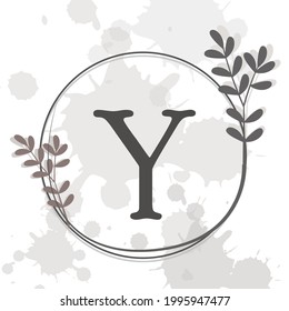 Y - Creative and simple alphabet with leaves