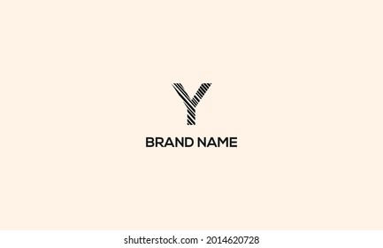 Y cutting AND SLIM LINES PATTERN. Creative monogram logo design. Fashion icon design template.
