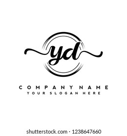 Y D Initial handwriting logo vector