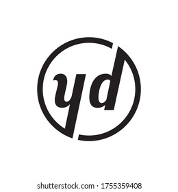 Y D letter circle logo design vector