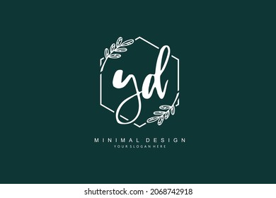 Y D YD logo, Initial lettering handwriting or handwritten for identity. Logo with signature and hand drawn style.