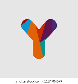 Y Diamond Font Vector Template Design Illustration