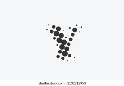 Y dotted alphabet letter logo icon design. Creative template for business with dot