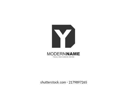 Y DY YD logo abstract for branding company. letter template vector illustration for your brand.