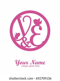 Y E initial wedding decorative logo template
