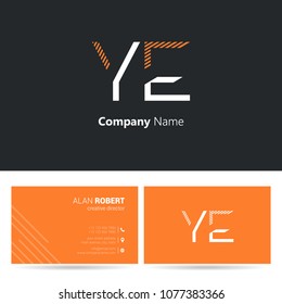 Y & E stroke letter design with business card template