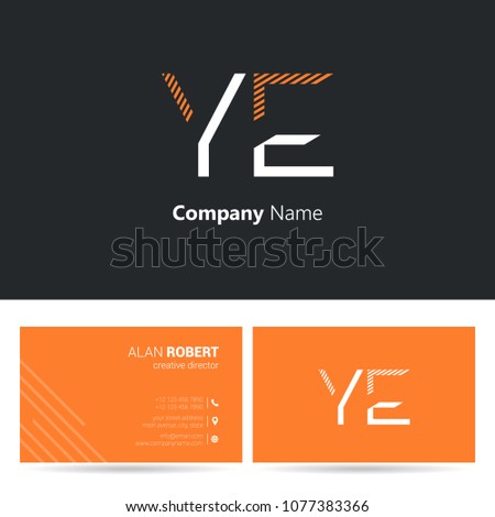 Y & E stroke letter design with business card template