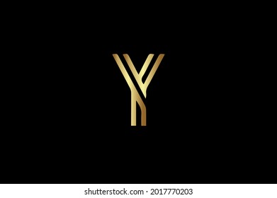 Y elegant logo with initials for company -vector