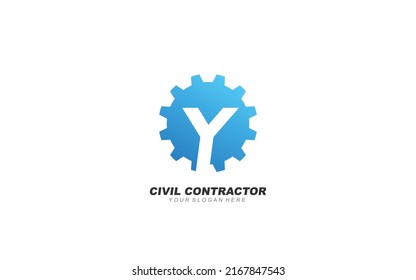 Y Engineering logo design inspiration. Vector letter template design for brand.