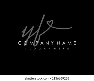 Y F Initial handwriting logo vector