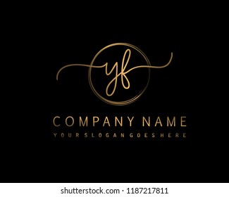 Y F Initial handwriting logo vector