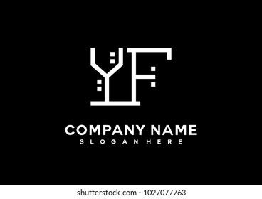 Y F initial logo template vector