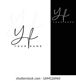 Y F YF Initial letter handwriting and signature logo.	