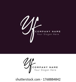 Y F YF Initial letter handwriting and signature logo.	